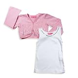Haven Girl - Girls Long Sleeve Cardigan Set, Pink, White (Size 5)