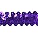 Expo International 2-Row 7/8-Inch Metallic Stretch Sequin Trim, 20-Yard, Purple