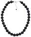 Sterling Silver 12mm Black Onyx Bead Necklace, 16"