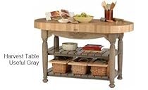 Hot Sale Harvest Table Kitchen Island (Useful Gray Stain) (36"H x 60"W x 30"D)