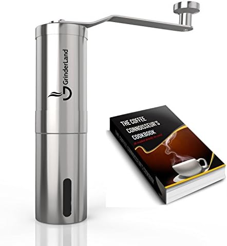 Hand Coffee Grinder with Adjustable Conical Ceramic Burrs | Premium Manual Mill Suitable for Coffee Beans, Herb, Spice and Pepper | Sturdy Stainless Steel Body and Handle - (Standard)