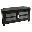 Wood Corner TV Console - Black