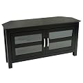 Wood Corner TV Console - Black