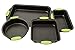 Bakeware Set -Premium Nonstick Baking Pans -Set of 4- Includes a Pie Pan, a Square Cake Pan, Baking Pan, a Bread Pan, with Green Silicone Hnadles By Intriom