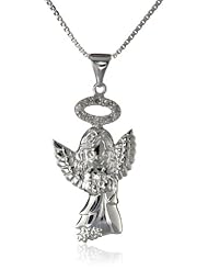 Precious Moments Sterling Silver Diamond Accent Angel Pendant Necklace, 18"