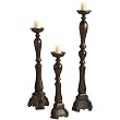 Set of 3 Giant Elegant Chocolate Brown Floor Pillar Candle Holders 49"