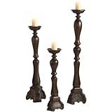 IMAGE OF Oversized Tripod Base Floor Pillar Candleholder Polyresin (Set of 3) by Midwest CBK