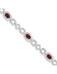 Sterling Silver Diamond & Garnet Bracelet