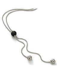 Charles Krypell Sterling Silver and Black Sapphire Lariat