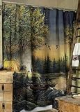 TERRY REDLIN Evening Solitude Lodge Outdoor SHOWER CURTAIN