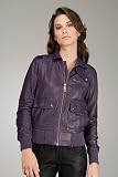 Diesel Kaled Purple Leather Jacket