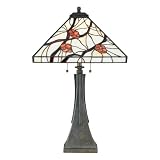 Quoizel Winter Pinecone 26-Inch Tiffany Table Lamp