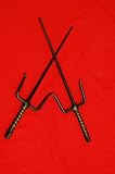 Pair (2) New Sais 21" Black Octagon Martial Arts Ninja Sai