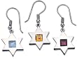 Pair of Silver Magen David Earrings with Citrine Stone