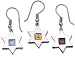 Pair of Silver Magen David Earrings with Citrine Stone