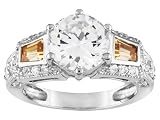 1.62CTW BELLA LUCE WHITE AND CHAMPAGNE DIAMOND SIMULANT STERLING SILVER RING