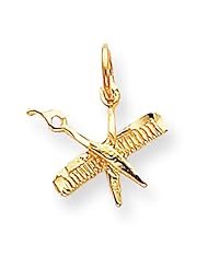 10K Yellow Gold Comb & Scissors Charm Hair Stylist