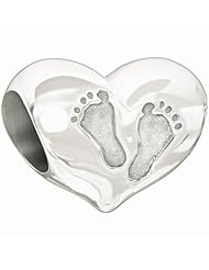 Authentic Chamilia Sterling Silver Charm "Babys First Steps" Clear Swarovski 2025-0957