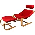 Bentwood Gamer Chair and Stool Set - Red