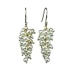 White Cultured Pearl Bunch Earrings in 18k Yellow Gold Overlay Sterling Silver