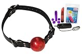 1 1/2" Red Ball Gag With Buckle Bundle - Adult Toy Sex Kit