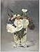 Professionally Framed Edouard Manet Flowers in a Crystal Vase Art Print Poster - 11x14 with RichAndFramous Black Wood Frame