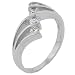 Sterling Silver Round Cut Cz Quad Split Wrap Promise Ring