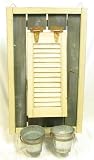 28x17 Rustic Blue Window Shutter Decorative Planter