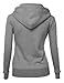 Doublju Womens Long Sleeve Super Slim Zip-Up Hoodie