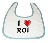 Baby Bib with I Love Roi (first name/surname/nickname) by Shopzeus