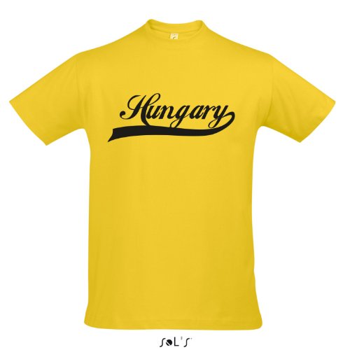 T-Shirt – Hungary Oldschool Ungarn LÄNDERSHIRT EM / WM FAN Trikot S-XXL , Gold – schwarz , XL