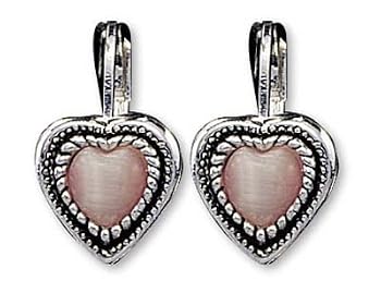 Pink Stone Heart Earrings