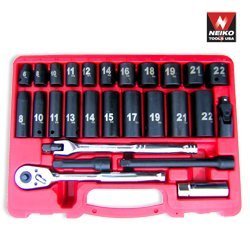 Professional-Grade 3/8 Inch High Visibility Impact Socket Set SAE