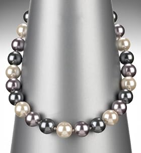 Faux Pearl Ombre Marble Collar Necklace