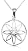 Sterling Silver Girl's Framed Flower Pendant, 13-15