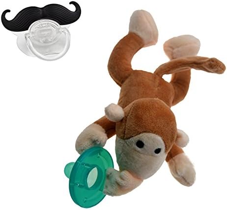 Tinabliss Infant Baby Pacifier Monkey with Free One Mustache Pacifier