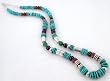 Turquoise and Sterling Silver Bead Necklace by Tommy Singer in 30" Length, #8463