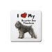 I Love My Bouvier des Flandres Rubber Square Coaster (4 pack)