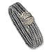 Sterling Silver With 14k Diamond Bracelet