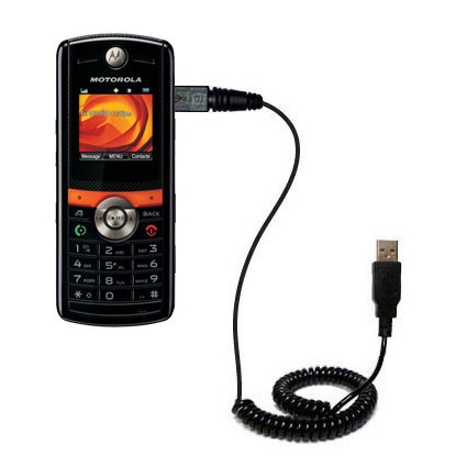 Coiled USB Cable for the Motorola MOTO VE240 with Power Hot Sync and Charge capabilities - uses Gomadic TipExchange Technology
