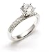 PLATINUM DIAMOND PAVE SET PARTIAL WAY 3 MM WIDE ENGAGEMENT RING (0.40 T.W) CENTER STONE NOT INCLUDED