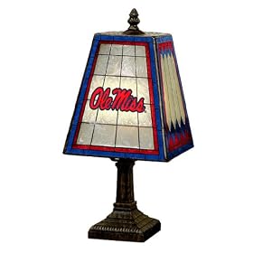 Memory Company Mississippi Rebels Art Glass Lamp