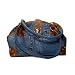 Large Blue Denim Purse with Genuine Leather made from Vintage, Used Denim