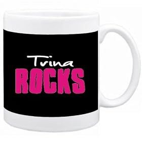 Trina rocks Pr�noms F�minins Tasse (Noir, C�ramique, 325 ml)