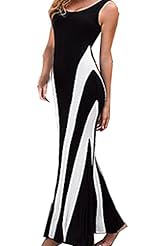 Open-Back Checkered Print Polyester/Spandex Spring Summer Winter Sleeveless Evening Dress/Maxi Dress 