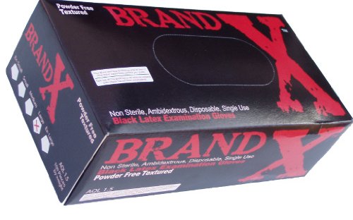 Brand X Black Latex Gloves, Large