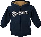 Milwaukee Brewers Navy Kids (4-7) Fleece Full-Zip Hooded Sweatshirt