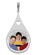 Custom Photo Pendant  Tear Drop Shaped Pendant with Heart Cut-out Sterling Silver Photo Pendant Picture Charm Created From Your Favorite Photo