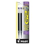 Rollerball Pen Refill, G2 Gel, Dr. Grip Gel, ExecuGel, Extra Fine, Purple, 2/Pk PIL77236