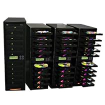 Produplicator 40 Burner Daisy Chain 20X DVD CD Duplicator Machine + Removable 500GB Hard Disk Drive (Standalone Audio Video Copy Tower, Disc Duplication Device)